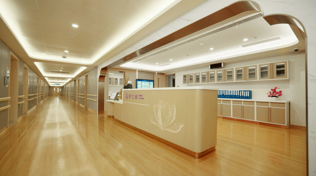 Modern hospital lobby